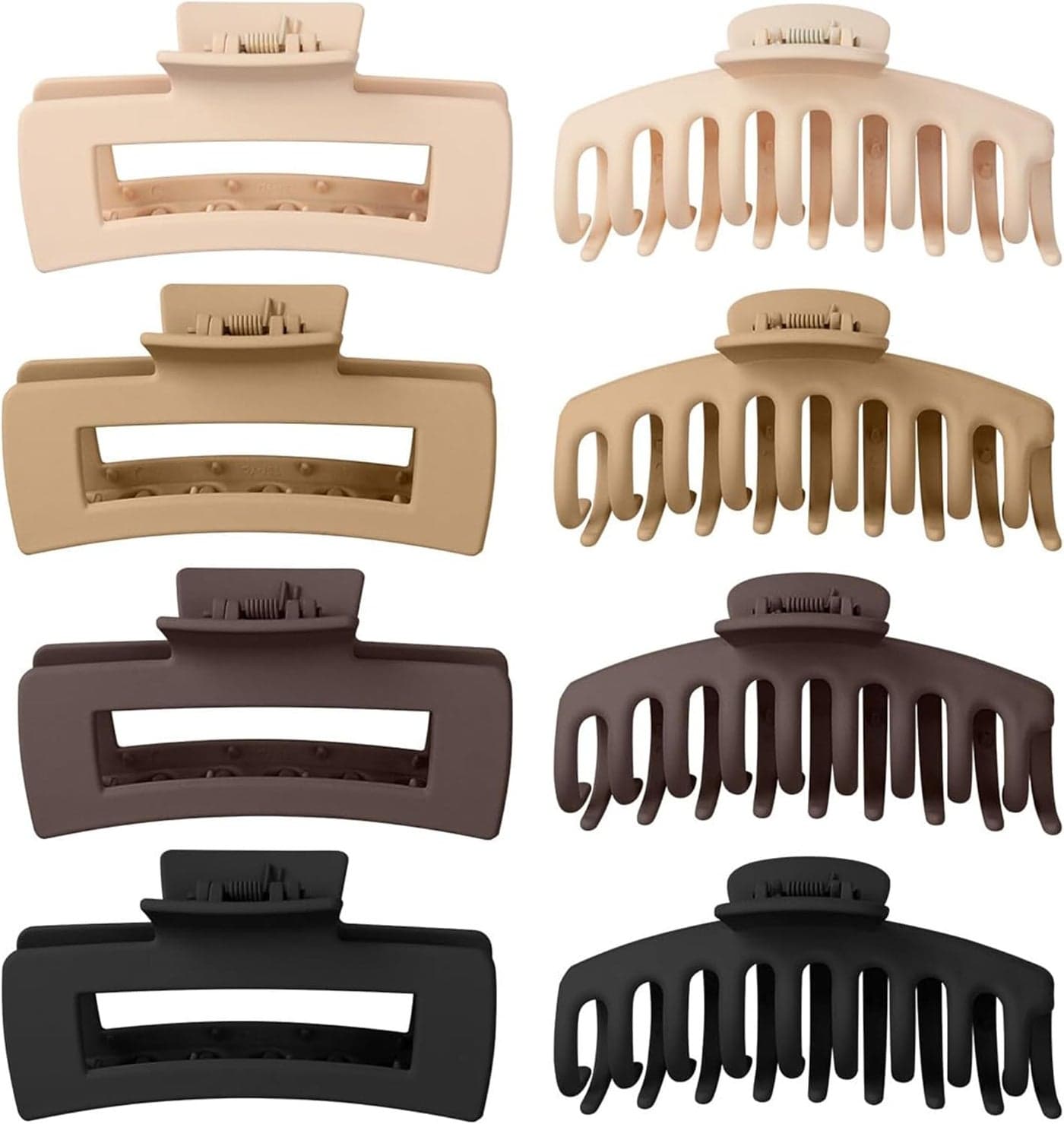 Mecool 8 Pcs Hair Claw Clips for Women Ponytail Holder Headwear Hair styling Accessories for Straight Curly Wavy Hair Non Slip Hair Clips Women Hair Products Big Claw Clip Set