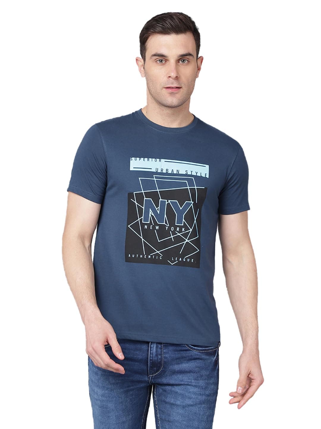 Dollar Mens Round Neck Stylish with Fashionable Print T-Shirt