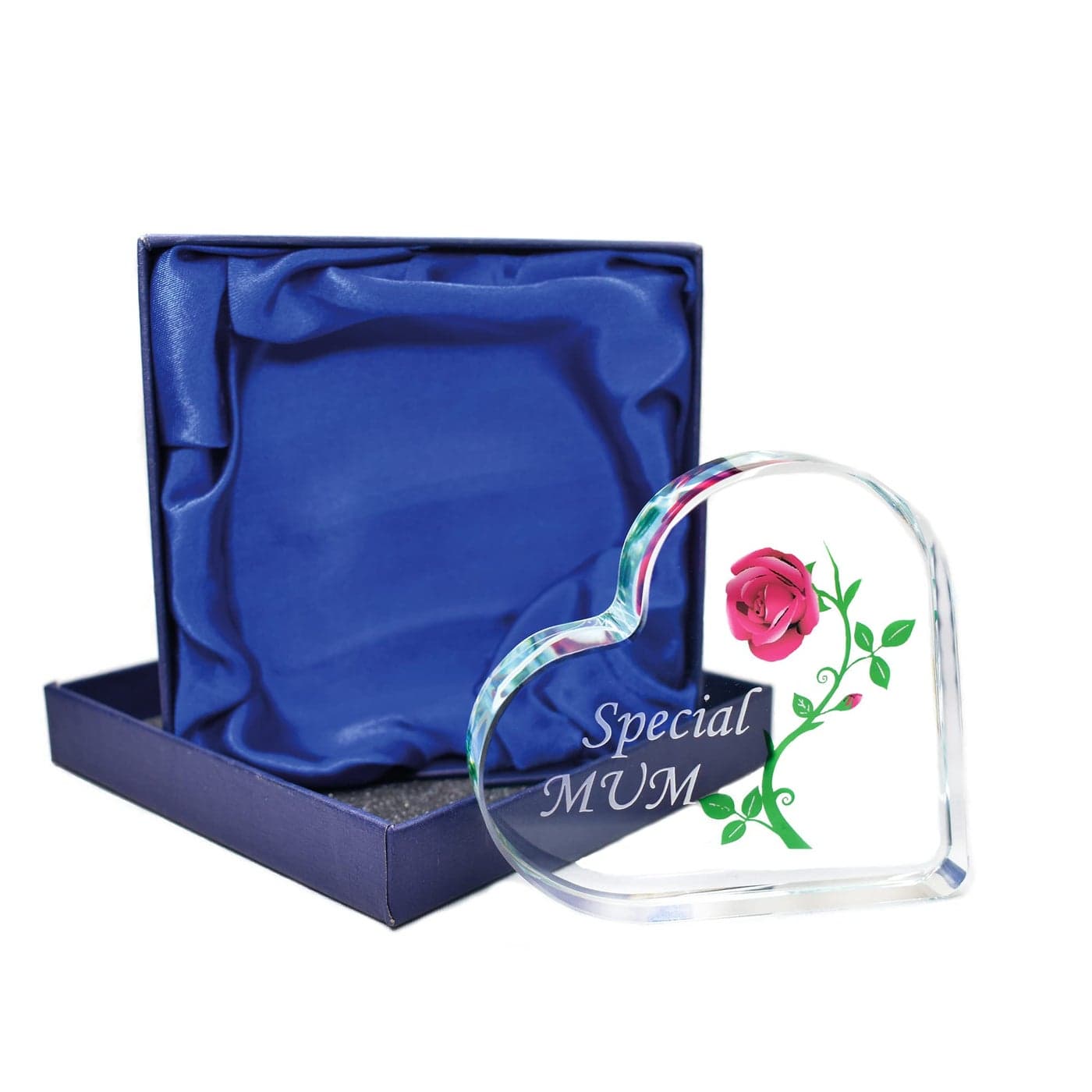 Gifts for Mum Engraved Glass Heart Plaque Special Mum for Mothers Day Present