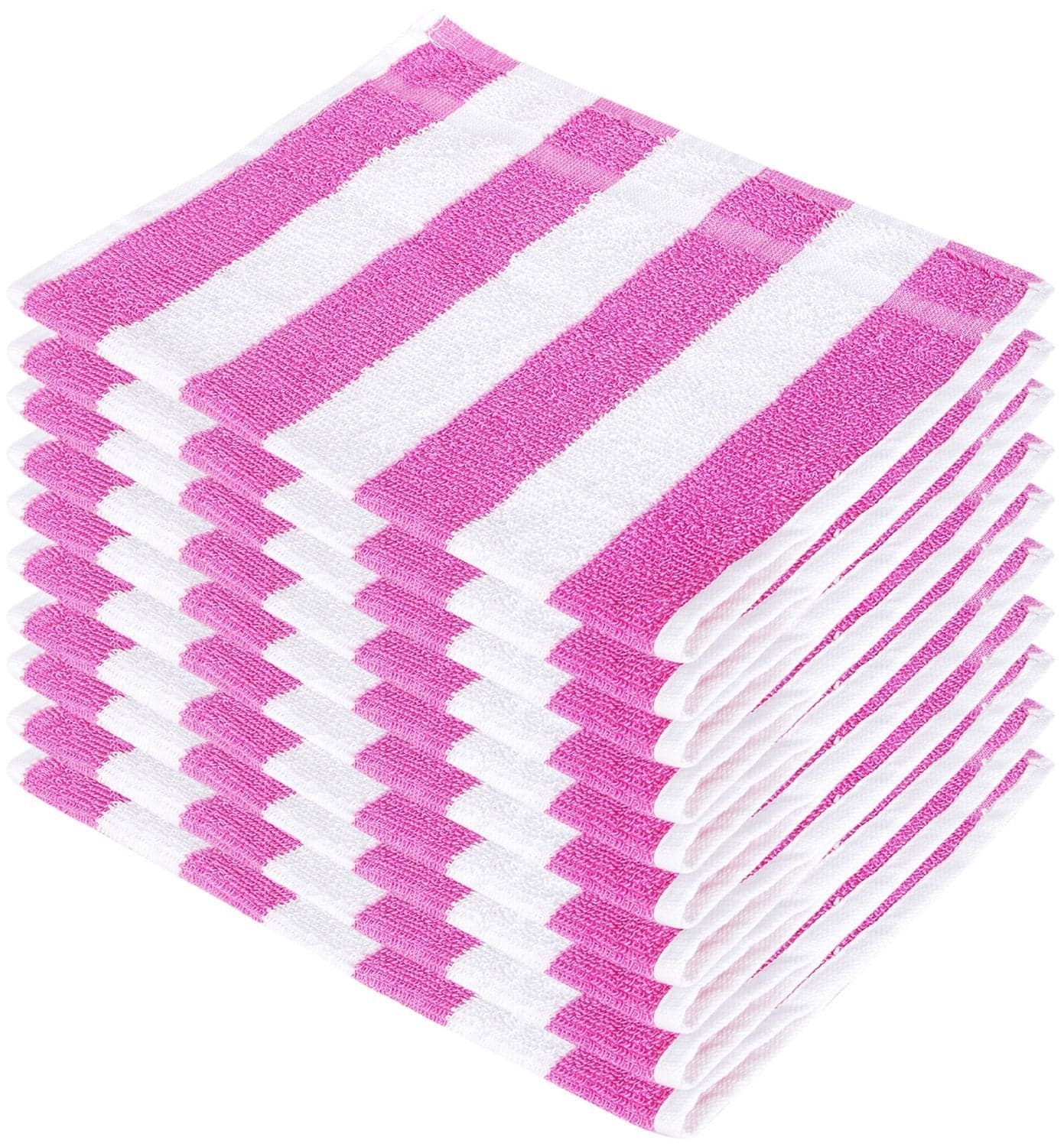 Cotton Colors Cotton 300 GSM Hand Towel Set (Pack of 10, Striped)_D51