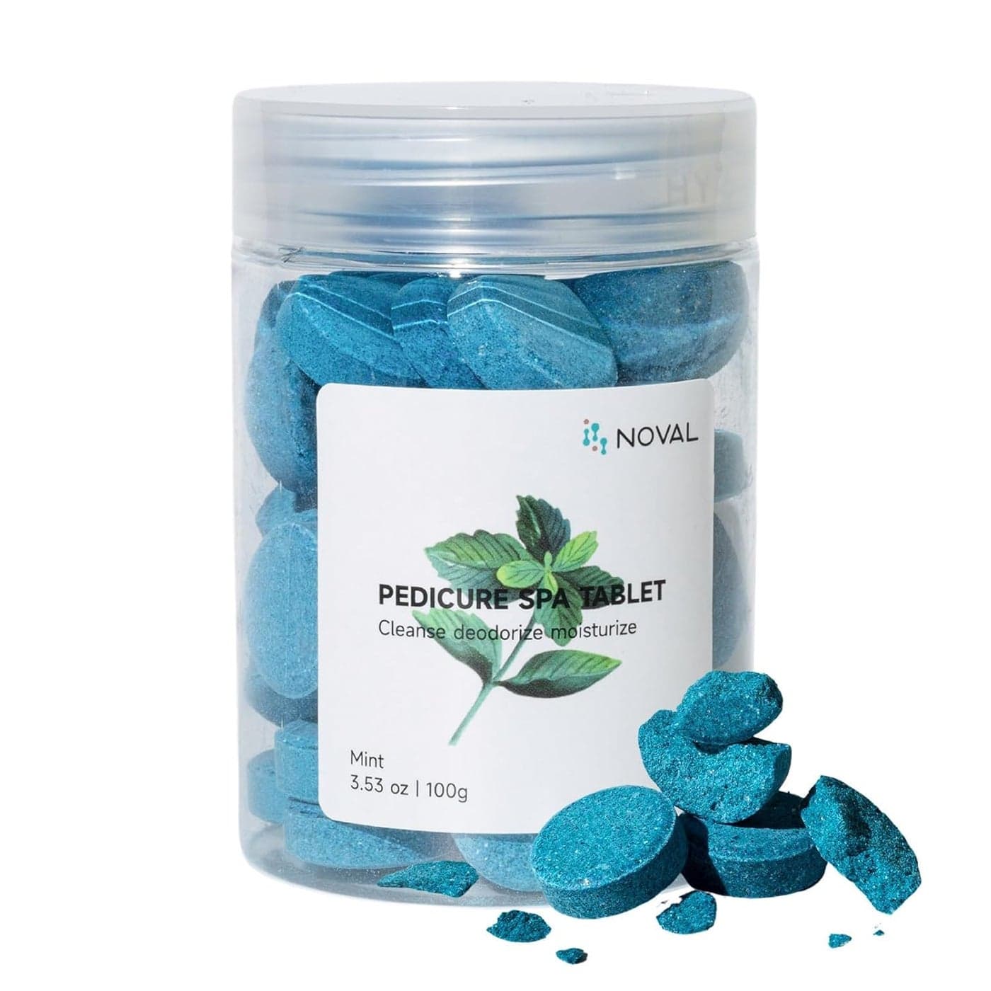 NOVAL Pedicure Supplies Spa Tablets Foot Bath Foot Soak for Softening Skin Care 100g Mint