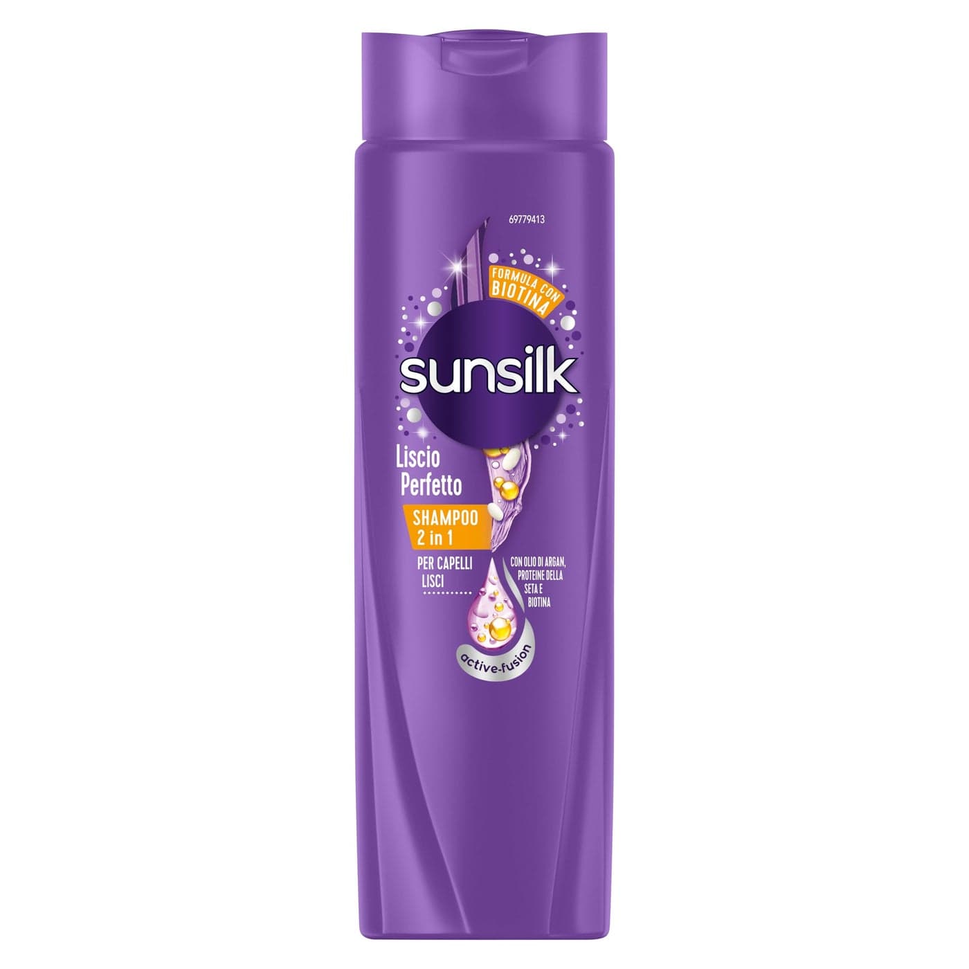 Sunsilk Shampoo Liscio Perfetto 2in1 Shampoo e Balsamo per Capelli Lisci a Lungo e Setosi Formula Active Fusion con Olio di Argan Proteine della Seta e Biotina per Capelli Visibilmente Sani 250ml