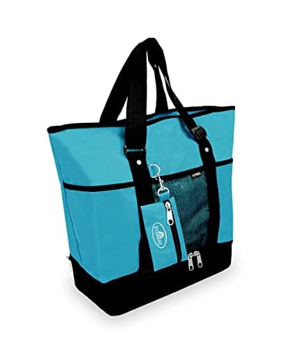 Everest Luggage Deluxe Shopping Tote, Turquoise/Black, Turquoise/Black, One Size