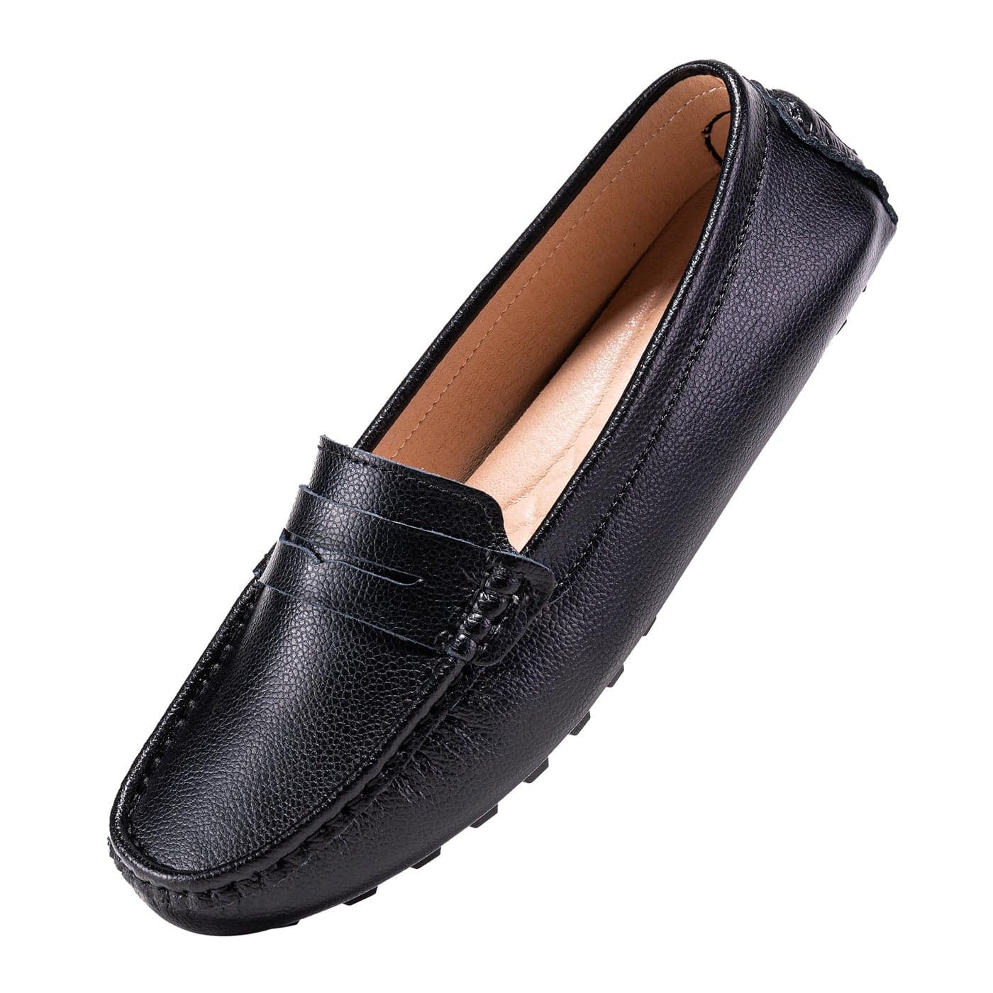 BEAUSEEN Black Penny Loafers for Women Size 85 Genuine Leather Womens Driving Loafers85 US