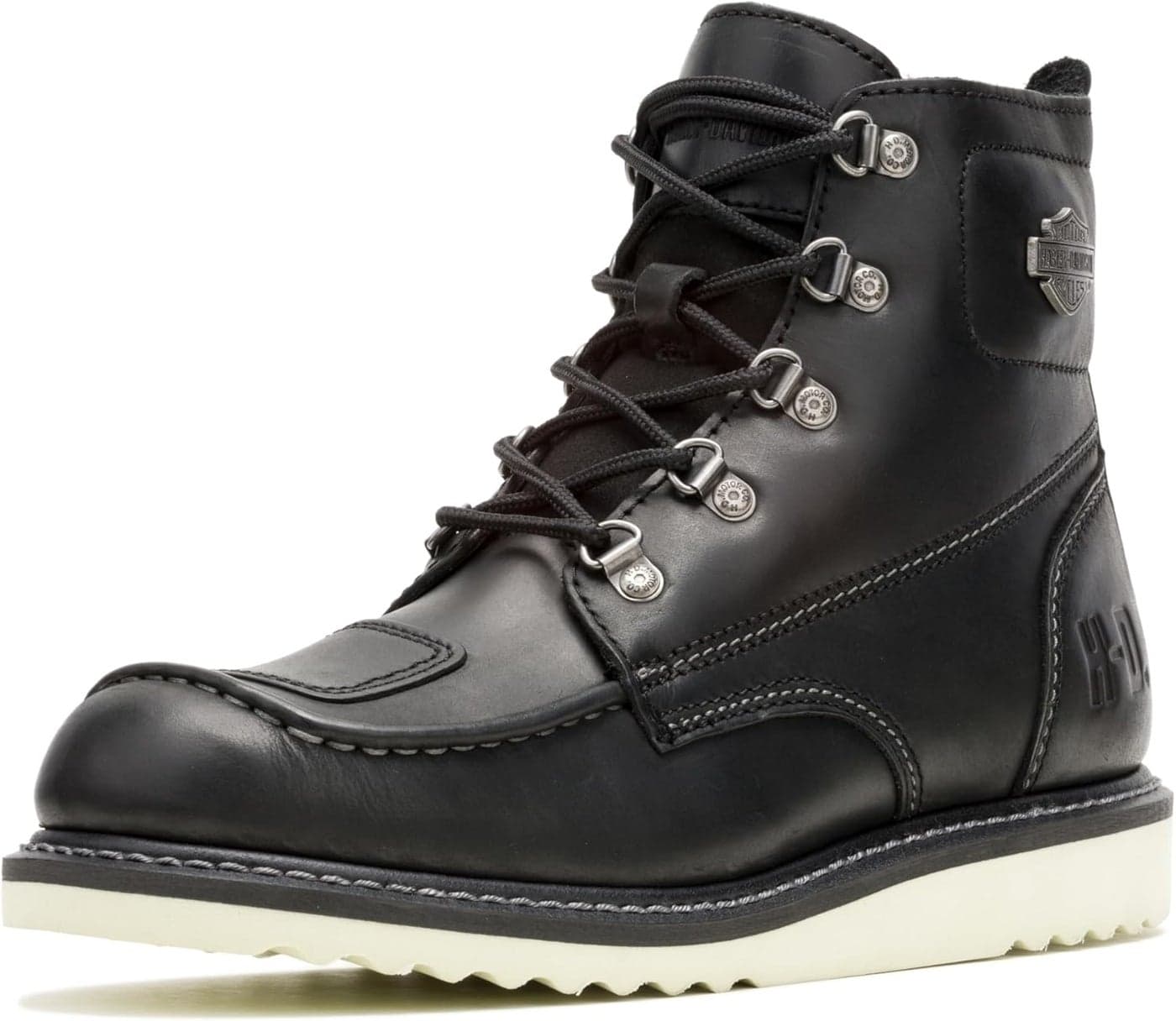 Harley-Davidson Men's Hagerman Leather Motorcycle Wedge Boot - Black