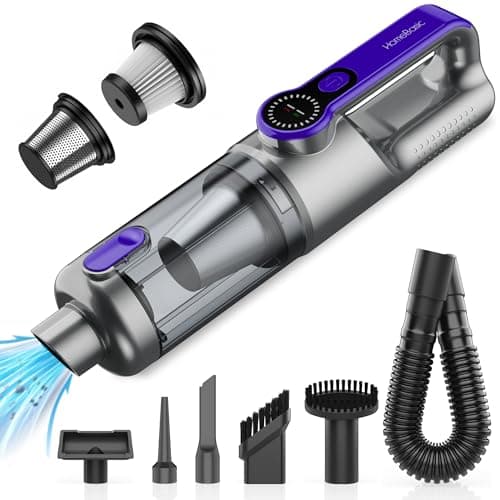 HOMEBASIC 2-in-1 Cordless Vacuum Cleaner with Blower & Cleaner, 18000Pa Powerful Suction Washable HEPA Filter, Brushless DC Motor, USB-C Rechargeable, Portable & Lightweight for Home, Car & Pet Hair