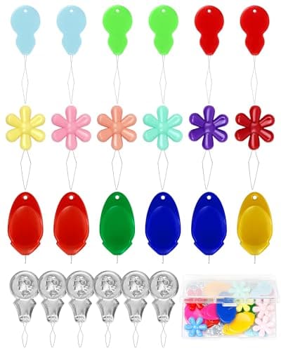 FIVEIZERO Needle Threaders Kit 24 PCS Needle Threader for Hand Sewing4 Type Simple Needle Threaders for NeedlesNeedle Threader for Sewing Machine Embroidery Floss with Clear Storage Box
