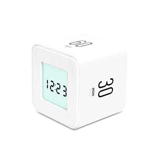 mooas Multi Clock Time Cube Timer (White), Alarm & Backlight Desk Productivity for ADHD Kids Classroom Study, Kitchen, Cooking, Desk, Office, Time Management 5,15,30,60 min Timer Various Setting