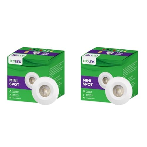 EcoLink polycarbonate 2W LED Spot Light|B15D Mini Spot Light For Display & Home Decoration|Cut Out: 35Mm, Color: Cool White, Pack Of 2