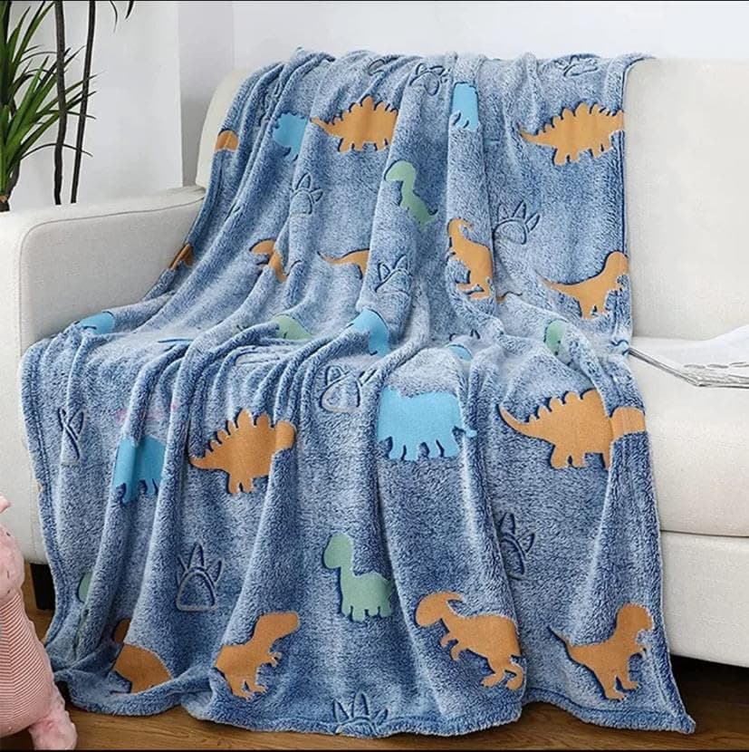 Butterthief Glow in The Dark Radium Blanket for Kids Super Soft & Warm Glowing Blanket for Toddler (100x150 cm, 0-8 Year)