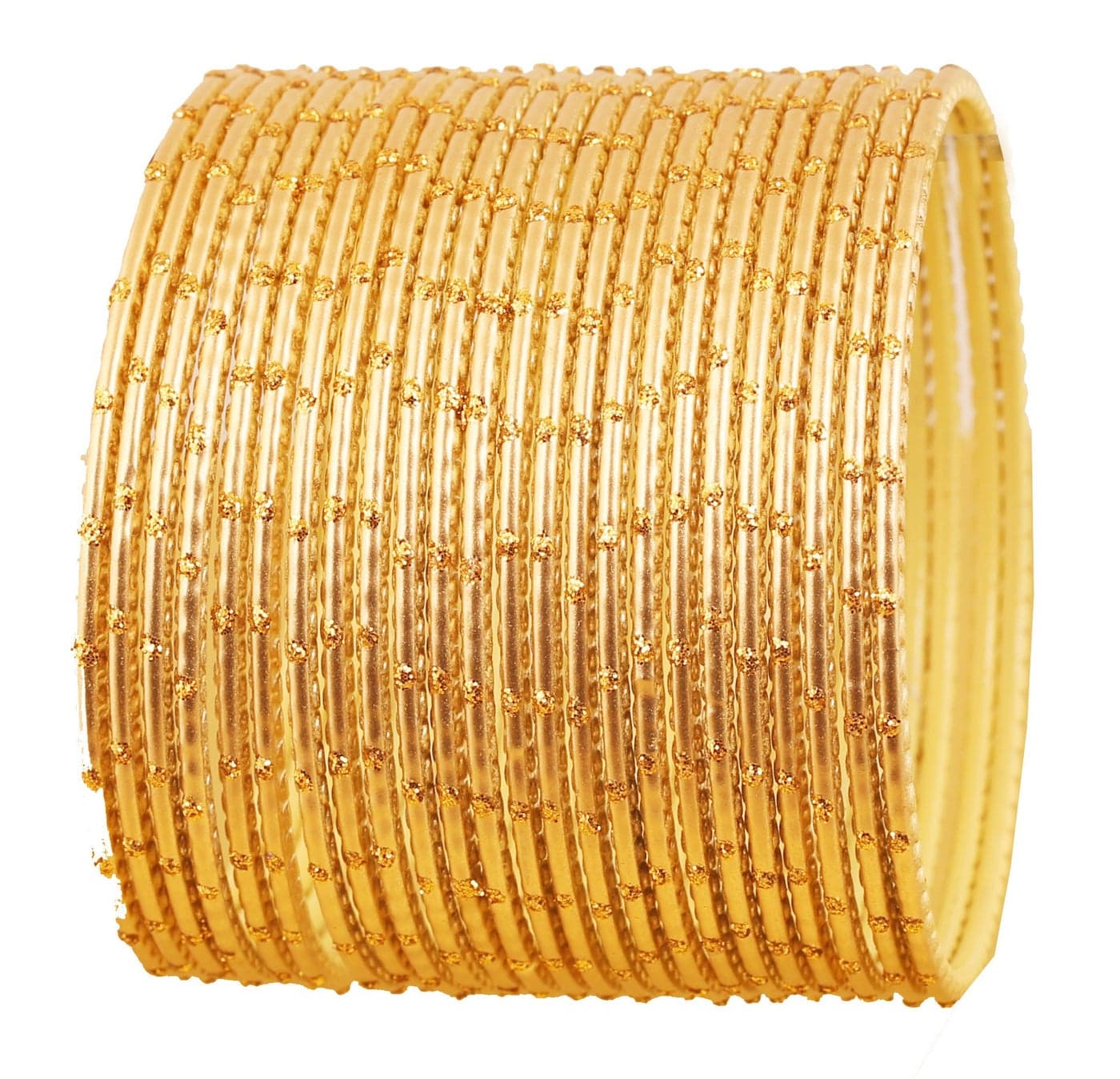 Touchstone NEW Colorful Bangle Collection Indian Bollywood Exclusive Golden Glaze Light Golden Color Designer Jewelry Special Large Size Bangle Bracelets. Set of 24 For Women