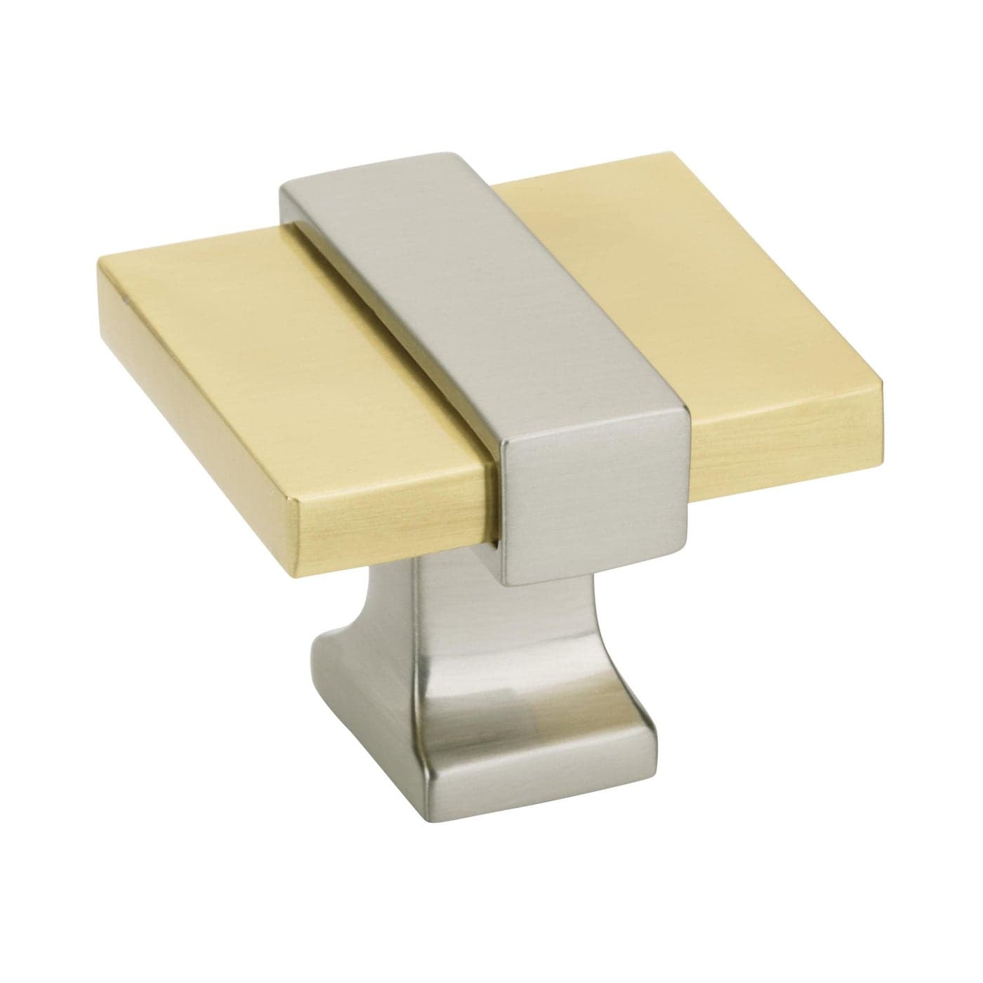 Amerock Cabinet Knob Brushed GoldSatin Nickel 138 inch 35 mm Length Overton 1 Pack Drawer Knob Cabinet Hardware