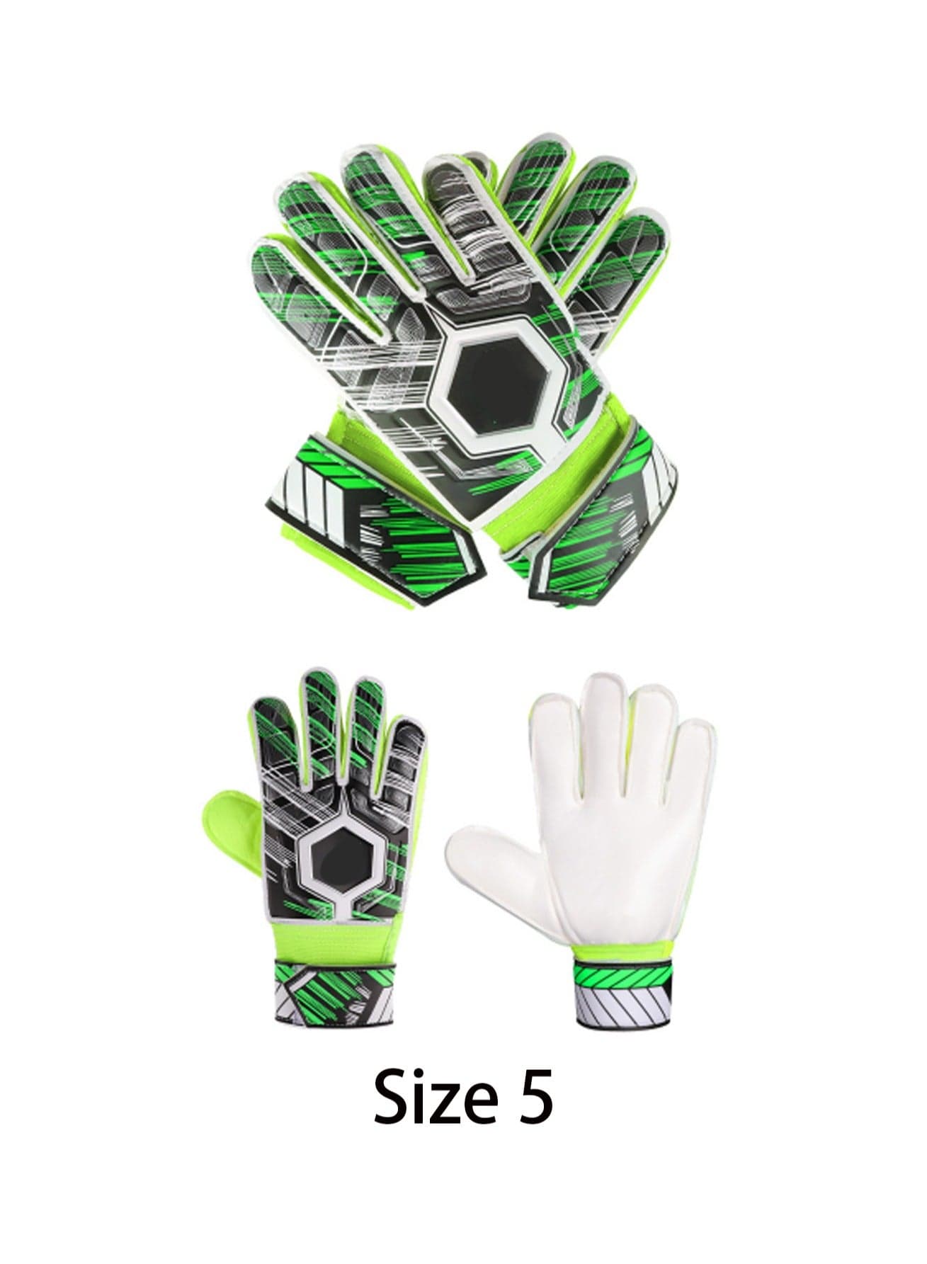 Black Green Size 5 Soccer Goalkeeper Gloves, Youth Adult Soccer Goalkeeper Gloves, High Performance Goalkeeper Gloves, Breathable Football Gloves With Grip For The Toughest Saves, Training And Matches