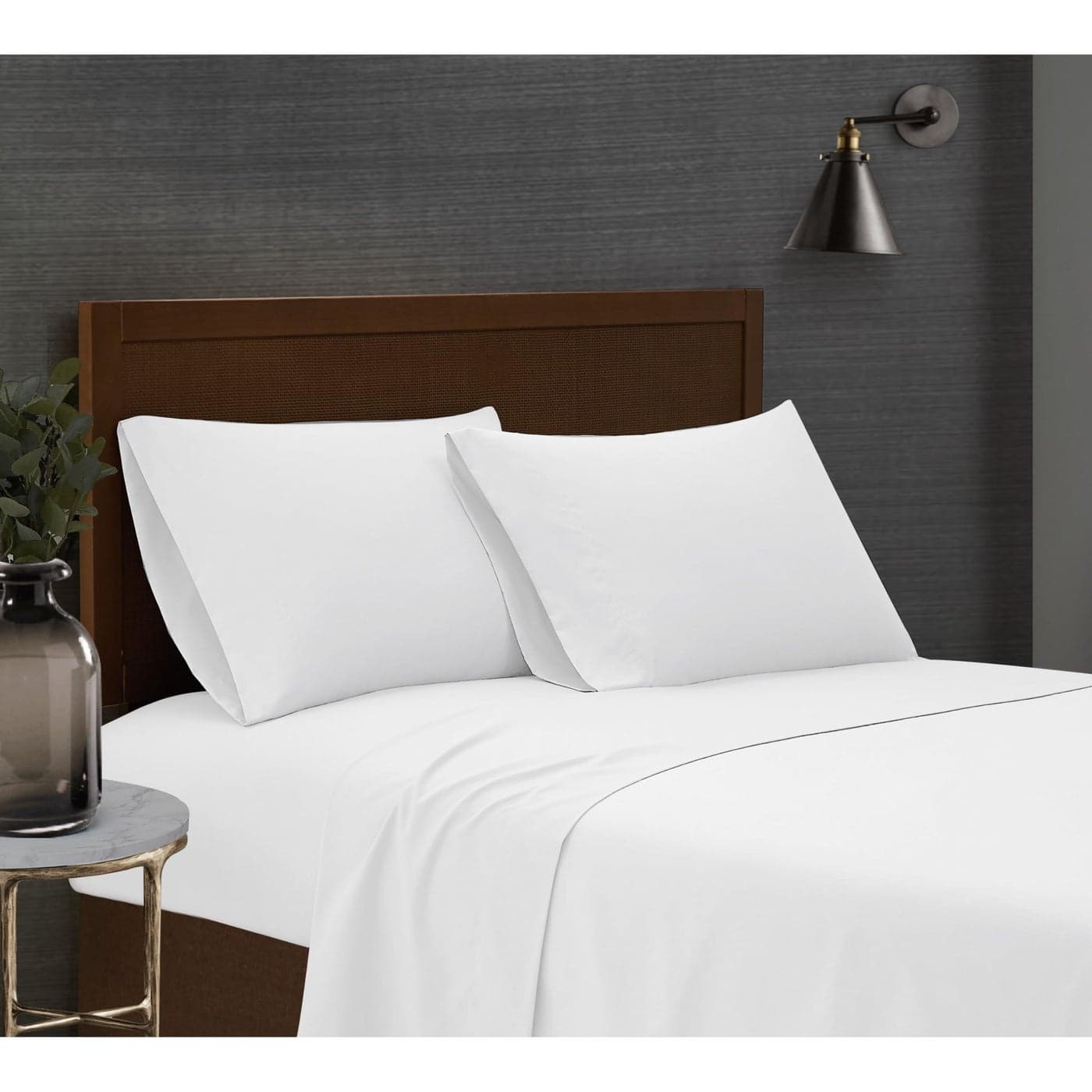 London Fog Garment Washed Solid Sheet Set White Microfiber 3Piece Twin Sheet Set Solid Themed Deep Pocket Adult and Teen OekoTEX Certified