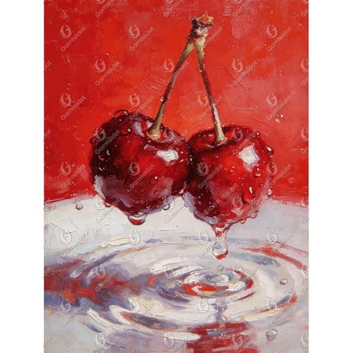 Gamteldot Cherry Diamond ArtDiamond Painting Kits for Adults BeginnerDIY Cherry Diamond Art Kits 5D Full Drill Gem Art Craft with Complete Toolsfor Home Wall Decor and Gift12x16in