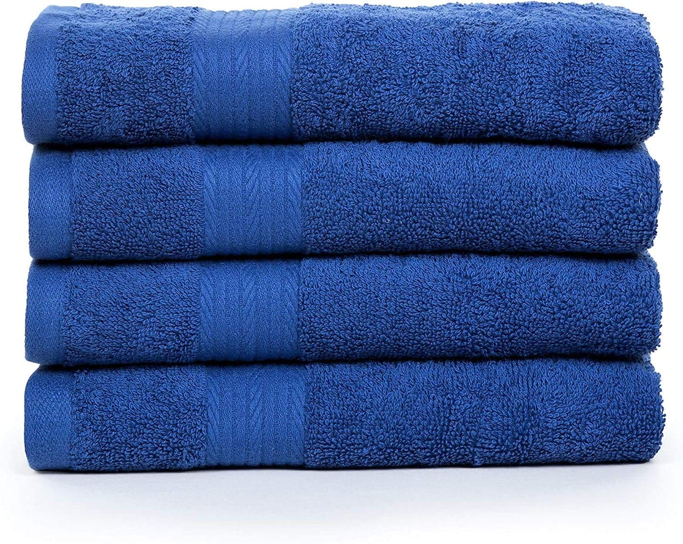 TIQH Bamboo Cotton Super Soft Hand Gym Workout Towel 500 GSM Set of 4 Navy Blue