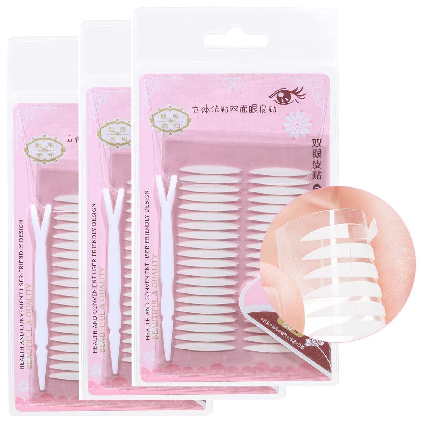 3 Packs Ultra Invisible TwoSided Sticky Double Eyelid Tapes Stickers Medicaluse Adhesive Fiber Instant Eyelid Lift Without Surgery Perfect for Heavy Saggy Hooded Droopy Uneven Monoeyelids