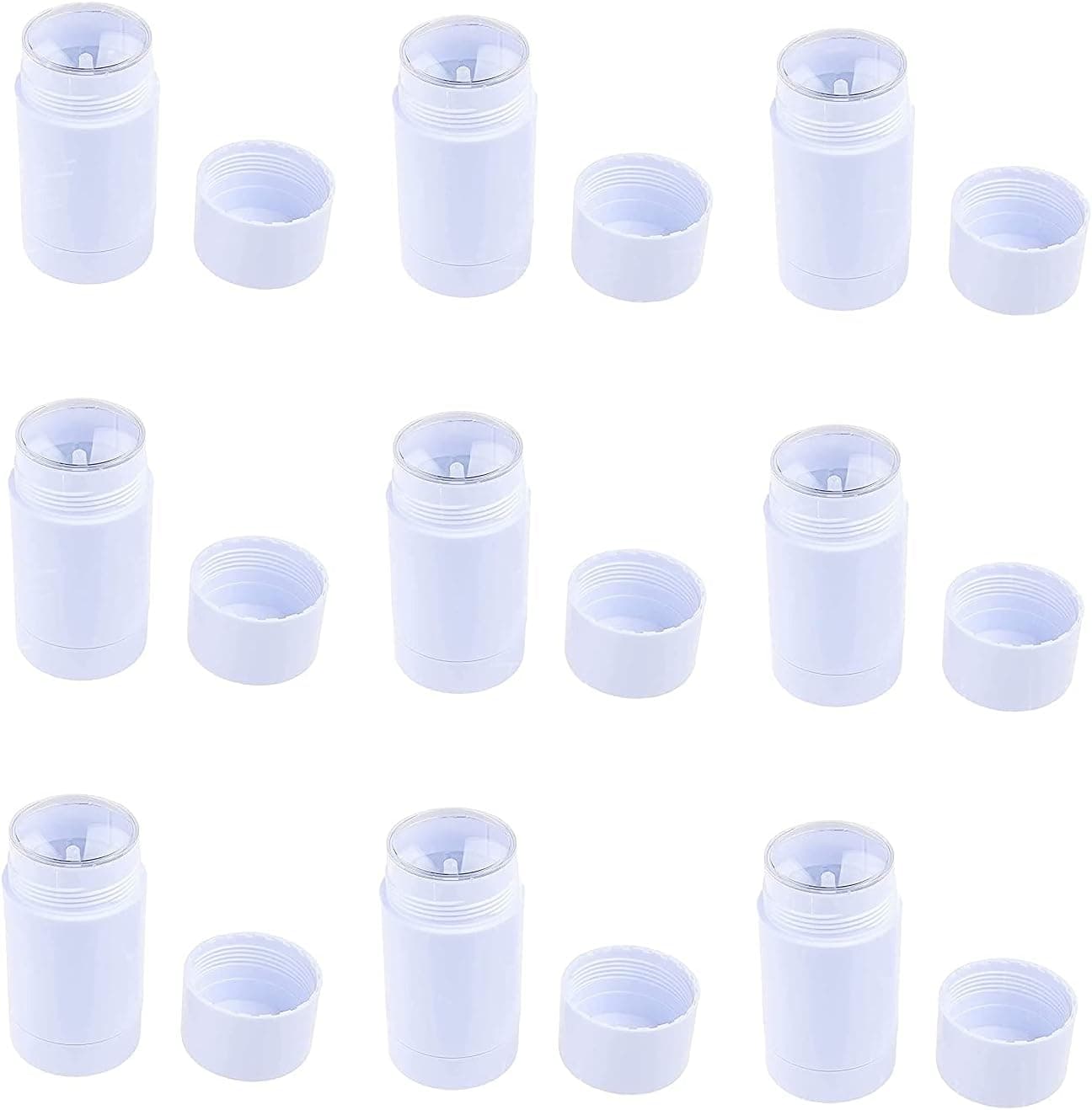 10 Pcs 75ml 2.5 OZ Empty Round Deodorant Containers Twist Up Filling Stick Deodorant Container Plastic Deodorant Bottles Lip Balm Tube Refillable DIY Cosmetic Chapstick Lipstick Tube(White)