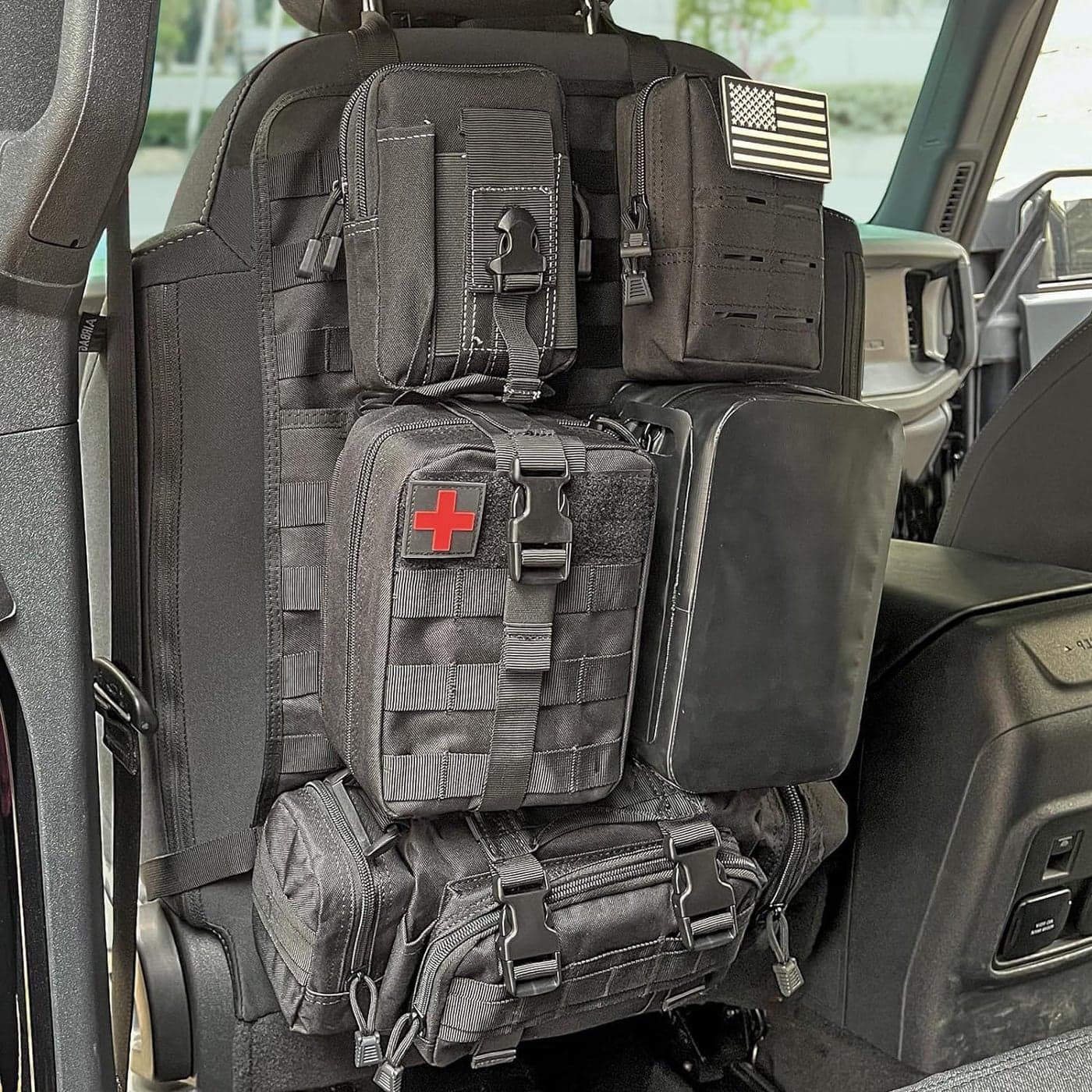 Z8 Tactical Seat Back Organizer with 5 Molle Bags - Universal Fit for All Vehicles