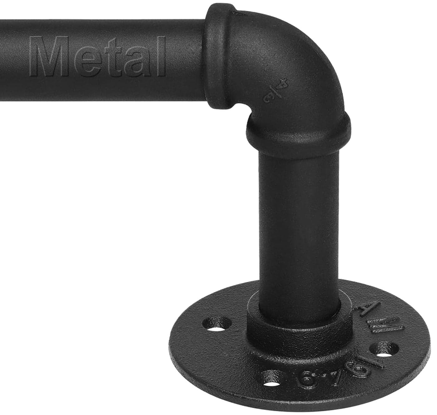 Refrze Industrial Blackout Curtain Rod 3448 Inch 1 Inch Diameter Heavy Duty Adjustable Wrap Around Black