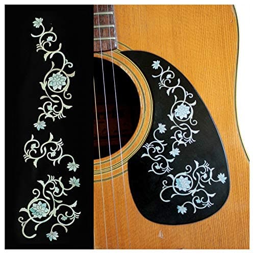 Inlaystickers Oriental Flower Perfect Guitar and Bass Inlay Sticker/Decal (B-165OFS-WT)