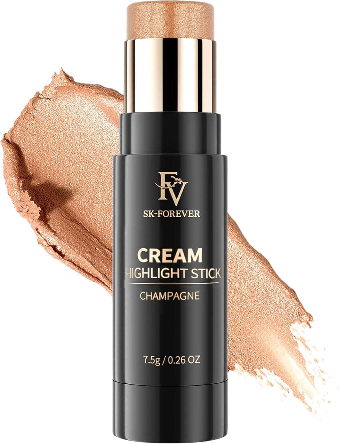 FV Cream Highlighter Stick Natural Finish Blendable Highlighter Stick Long Lasting Highlighter Makeup for Face 03 Champagne