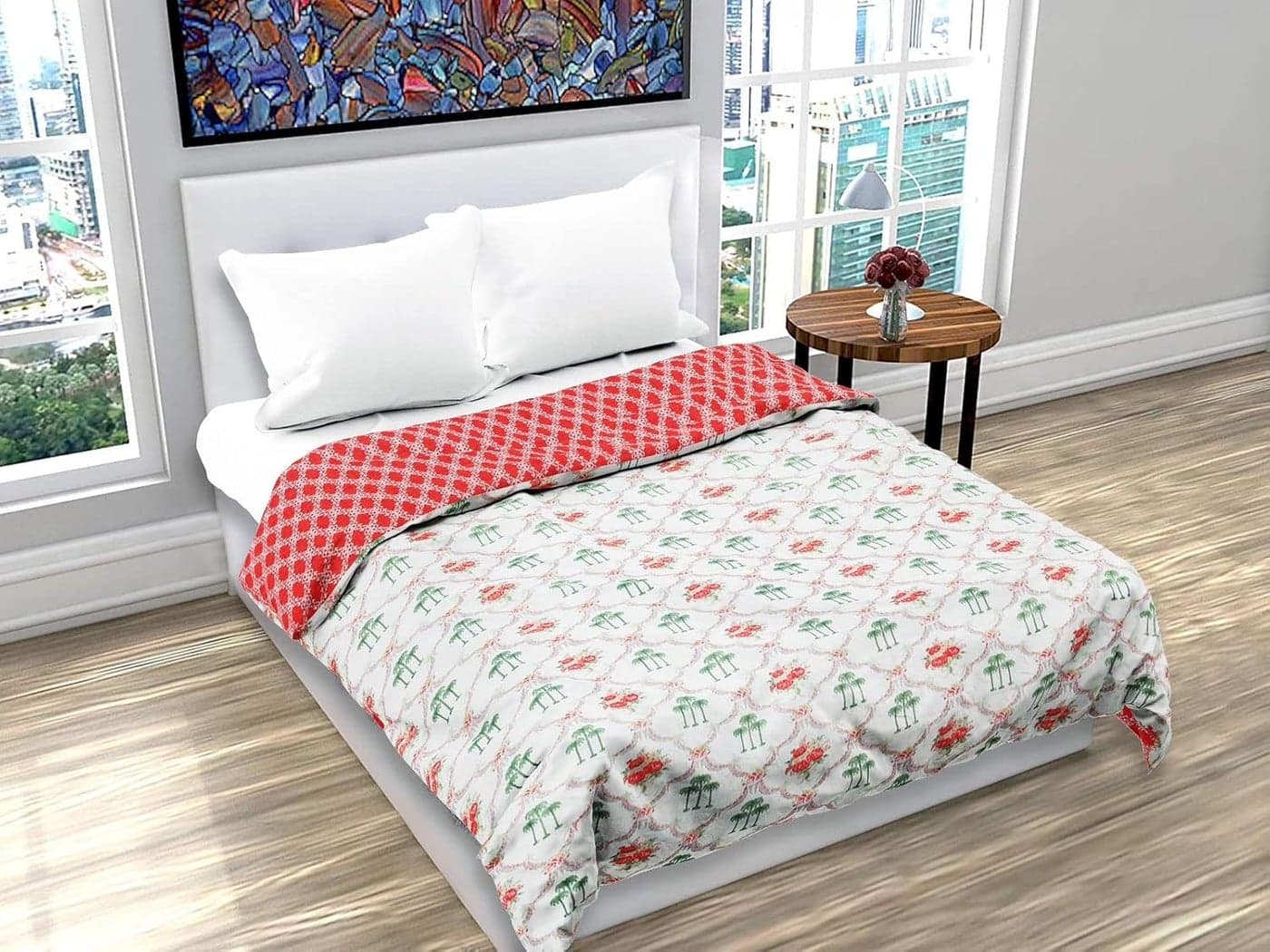 TIQH 100 Heavy Pure Cotton Super Soft Touch Reversible Lightweight BlanketDohar Single Bed