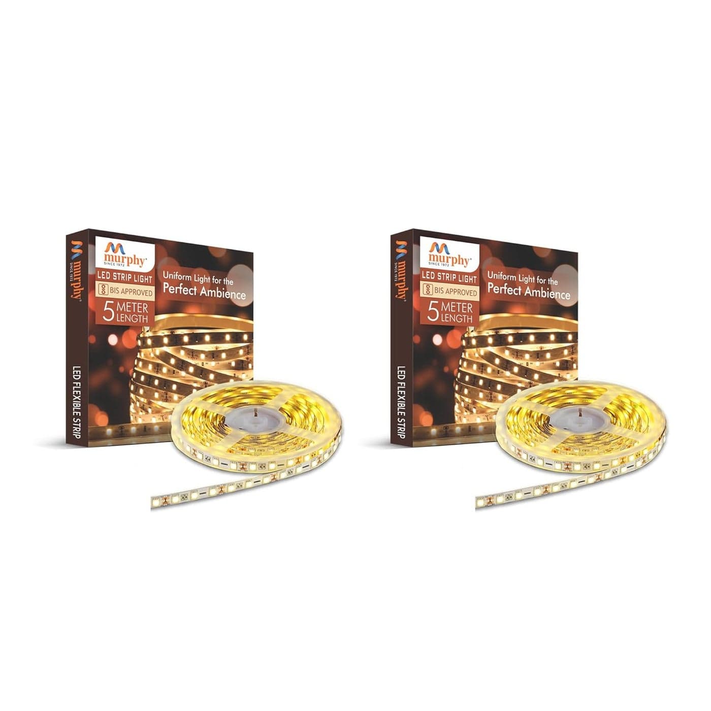 Murphy 25W LED Strip 2835 Cove Light 5 Metre Warm White Pack of 2 with Driver PCB