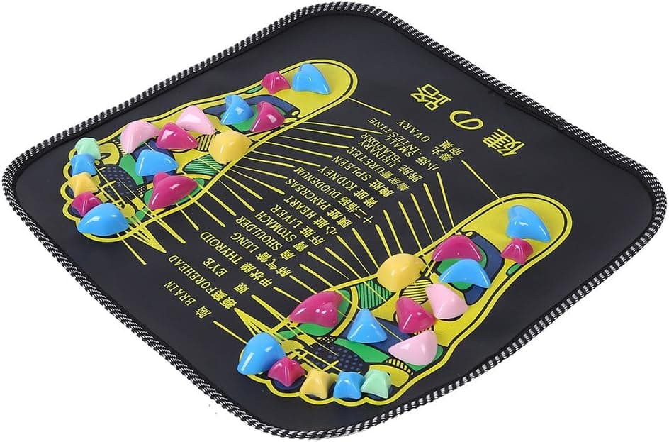 Stone Pathway Mat Reflexology Foot Massage Mat Black Walking Massage Mat for Pain Relief Stress Relief