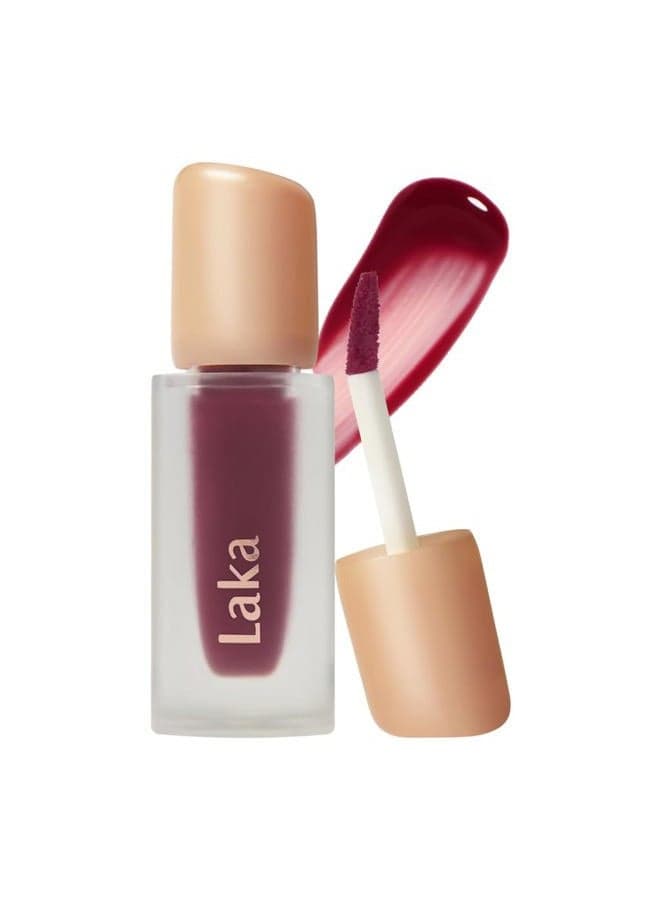 Laka Fruity Glam Tint, 4.5g/0.15oz, Glowing Lip Stain with Wide Color Spectrum, Hydrating & Lightweight Texture, Long-Lasting Bold Stain, Non-Sticky, Vegan, K-Beauty (#115 Envy)