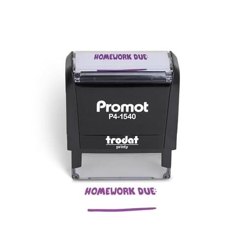 Promot Teacher Stamps for Classroom - Homework Due Self-Inking Motivational Stampers for Kids - Homeschool & School Grading Tool - Useful Teacher Gifts - Encouraging School Stamps for Teachers