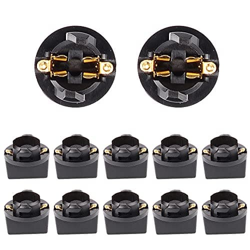HUIQIAODS T10 194 Twist Lock Wedge Instrument Panel Dash Light Bulbs Base Socket Holder or Type Miniature Wedge Base Bulb 10 Pack