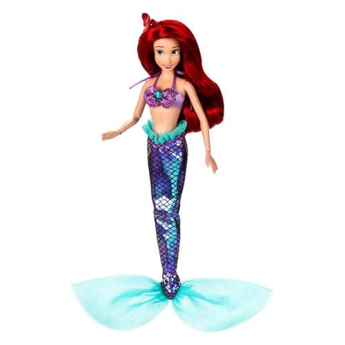 Disney Store Singing Ariel Doll Disney Princess Toys Mermaid Toys with Shimmering Costume Organza Tail Poseable Glitter Details Styled Hair Inspired by The Little Mermaid 1989
