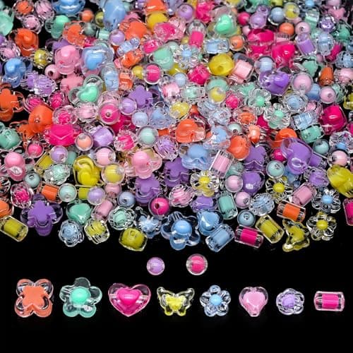 200g Candy Bulk Assorted Cute Kandi Beads for Jewelry Making Bracelet Making Kit Craft Supplies Charm Beads Mixed I