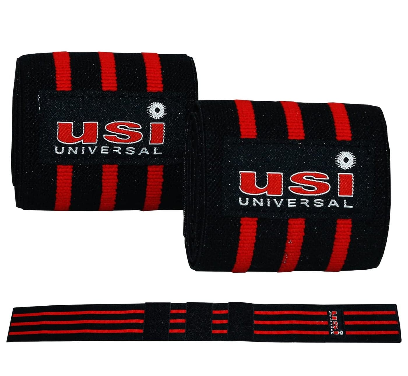 USI UNIVERSAL Elbow Strap, 733EW3 Elbow Wraps for Strength Training with 3 Line Strong Elastic Construction Hook & Loop Closure, Comfortable Because of Plush Finish (Size 76cm)
