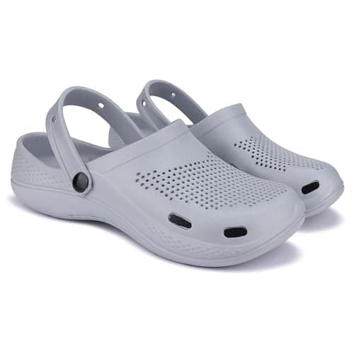 BERSACHE Comfortable Stylish Fashionable Clogs For Men (Grey),9 UK