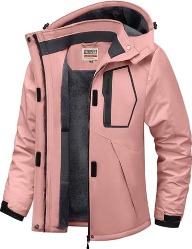 WULFUL Women's Waterproof Ski Jacket Warm Winter Coats Windproof Winter Jackets for Women Fleece Lined Windbreaker with Hood