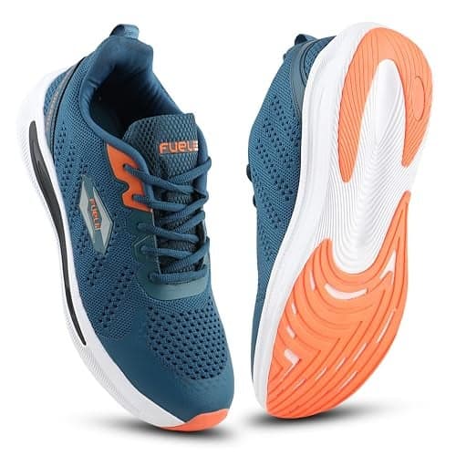 FUEL Freedom Running Sports Shoes in Breathable Mesh Upper & EVA+TPR Sole with Lightweight Lace-Up Sneakers for Gym, Walking, Training & Casual Wear for Men & Boy (Blue,9UK)