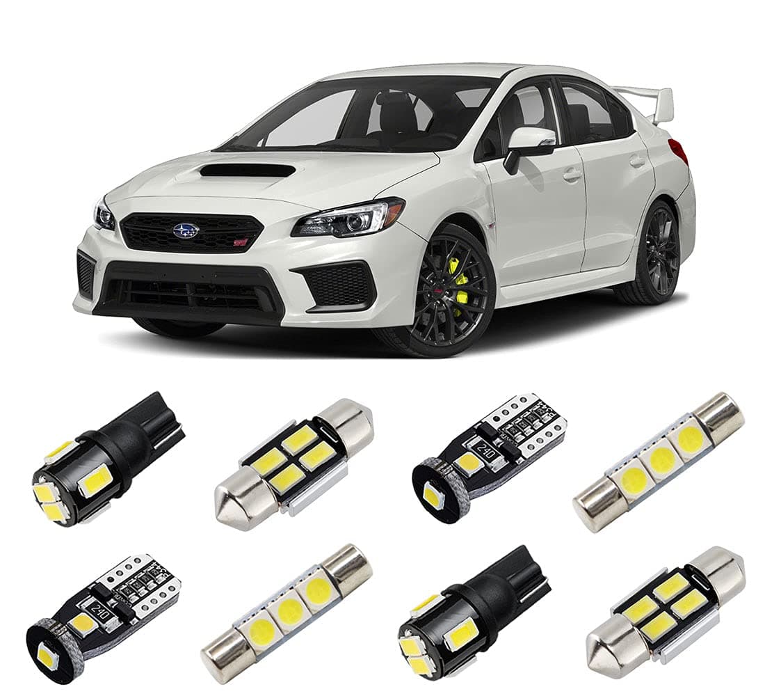 BRISHINE White Interior LED Lights Kit for 20042020 2021 2022 Subaru WRXWRX STIImpreza Super Bright 6000K LED Interior Light Bulbs Package License Plate Lights and Install Tool