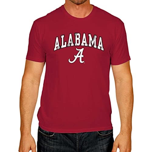Campus Colors NCAA Adult Gameday Cotton T-Shirt - Premium Quality - Semi-Fitted Style - Officially Licensed Product (Alabama Crimson Tide - Crimson, Medium)