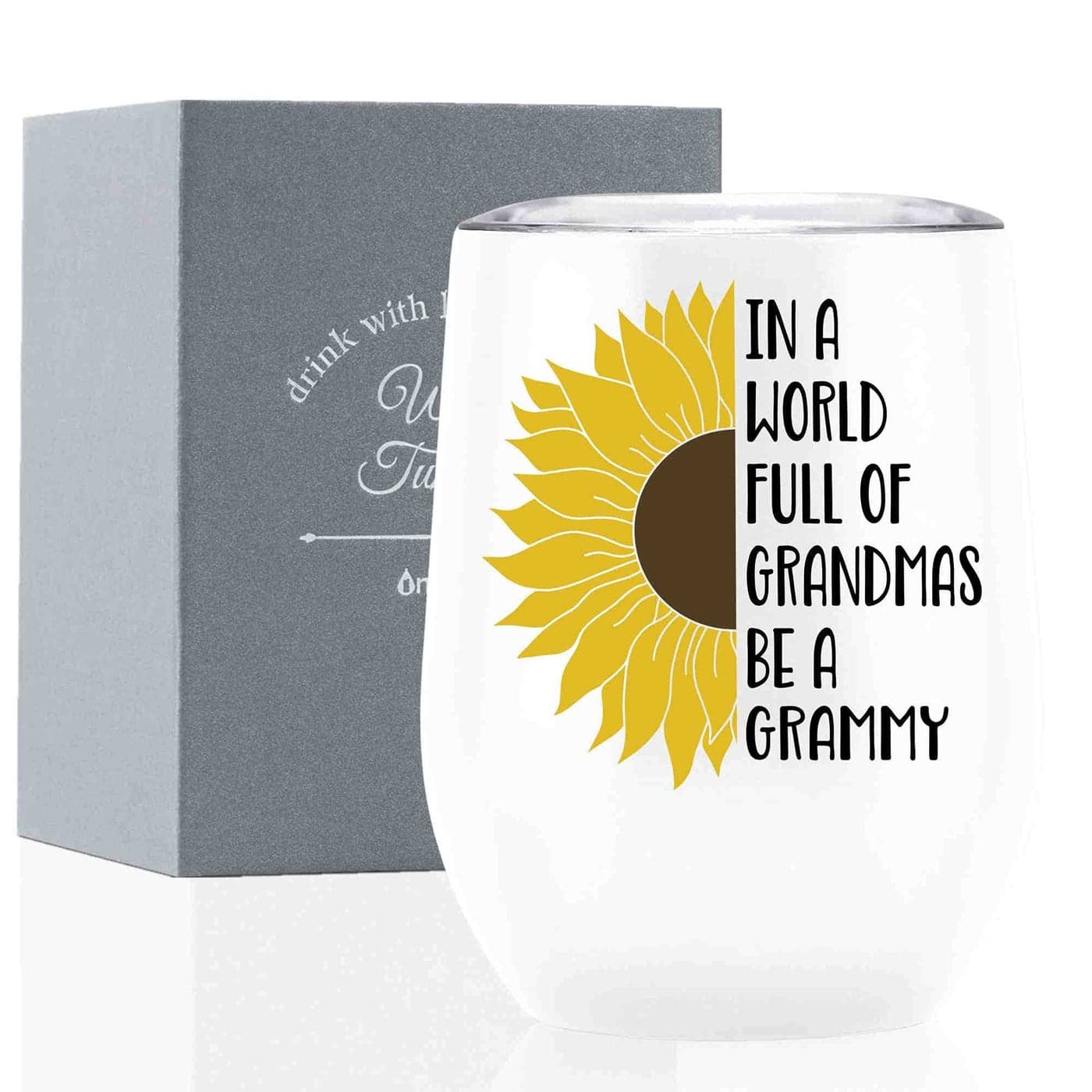 Onebttl Grammy Gift Sunflower Grandma Gifts 12oz Stainless Steel Insulated Tumbler for Sunflower Lovers Perfect for Mothers Day Birthday