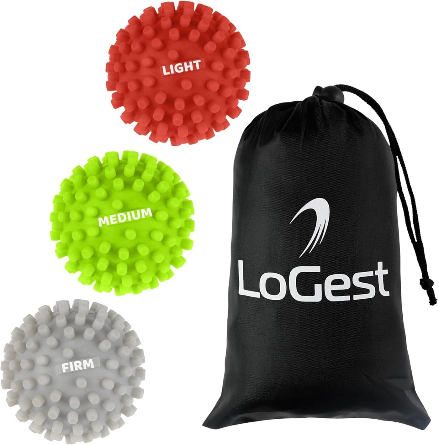 Logest 3Piece Set Foot Massage Ball for Trigger Point Therapy Injury Rehabilitation Deep Tissue Massage Balls Prevent Stiffness Improve Strength Silicon Spike Ball for Foot and Back