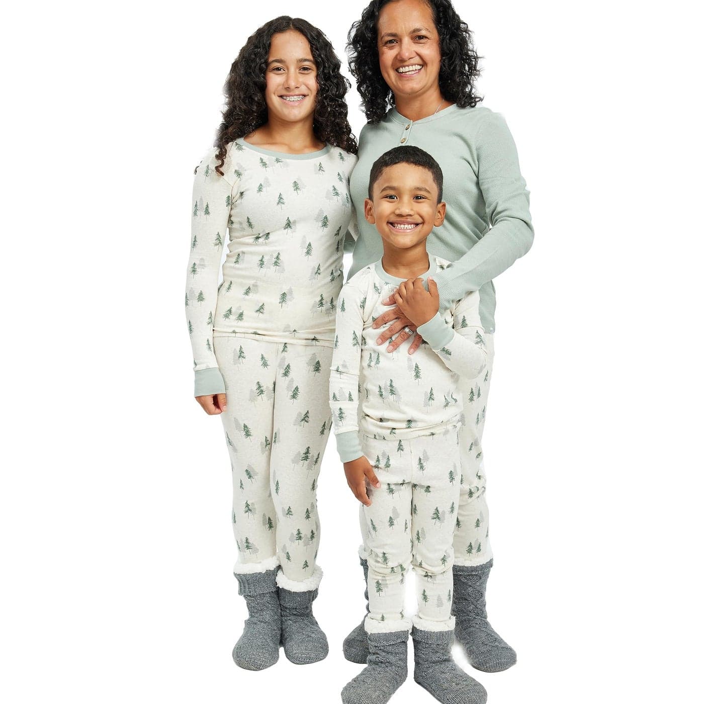 HonestBaby Family Matching Holiday Pajamas Organic Cotton for Men Women Kids Toddlers Baby Boys Girls Unisex Pets Into The Woods