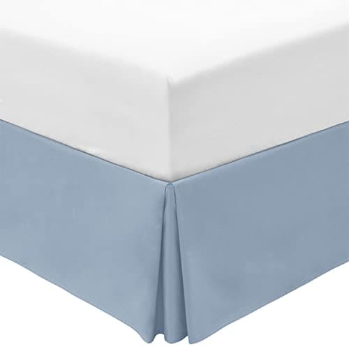 Mellanni Bed Skirt Twin Size Bed Skirting 15Inch Tailored Drop Pleated Dust Ruffle Hotel Luxury Bedding Wrinkle Fade Stain Resistant 1 Bedskirt Twin Blue Hydrangea