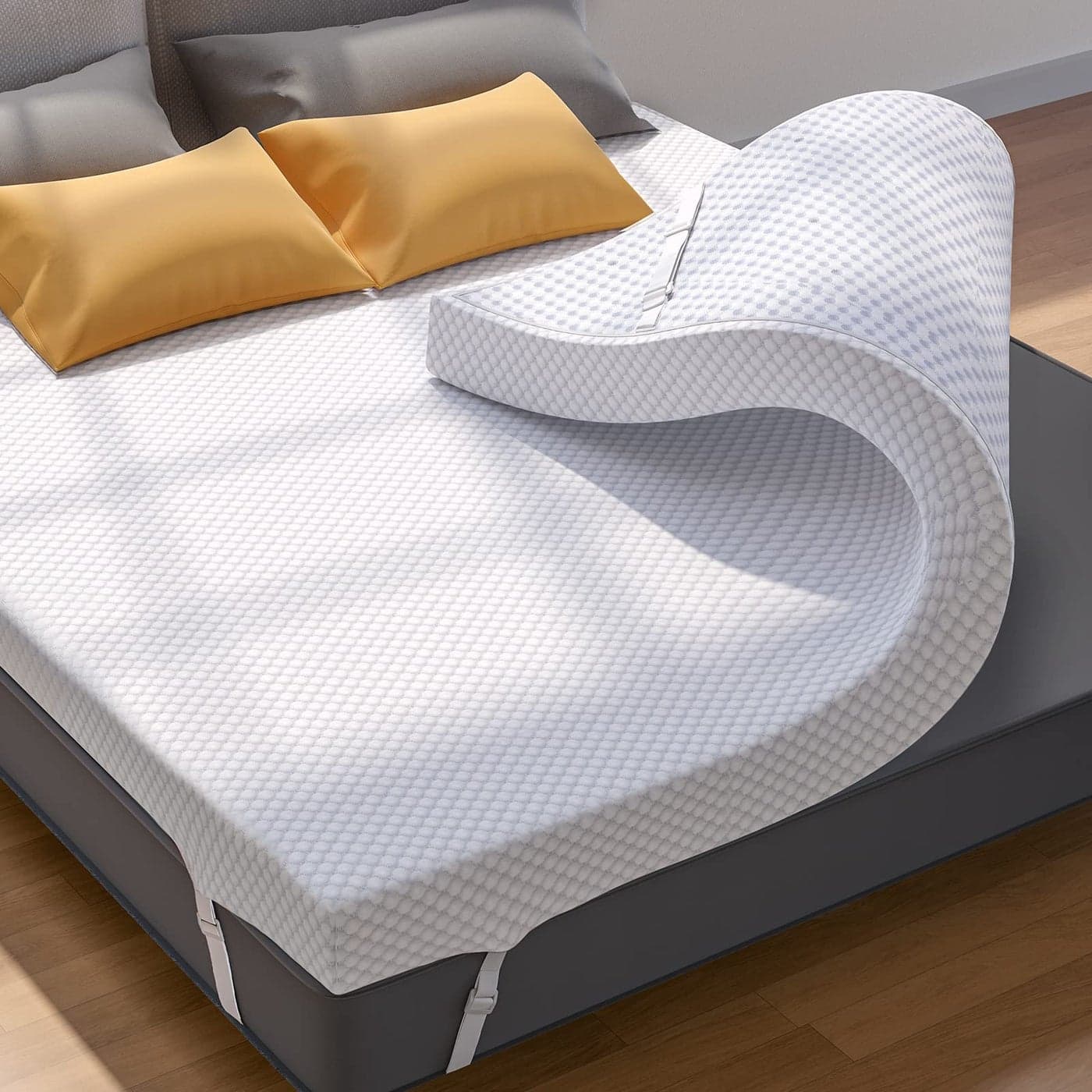 PERLECARE 3 Inch Gel Memory Foam Mattress Topper for Pressure Relief Premium Soft Topper for Cooling Sleep NonSlip Design with Removable Washable Cover CertiPURUS Certified Full