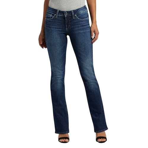 Silver Jeans Co. Suki Mid Rise Curvy Fit Slim Bootcut Jeans | Trendy & Stretchy Denim Bottoms