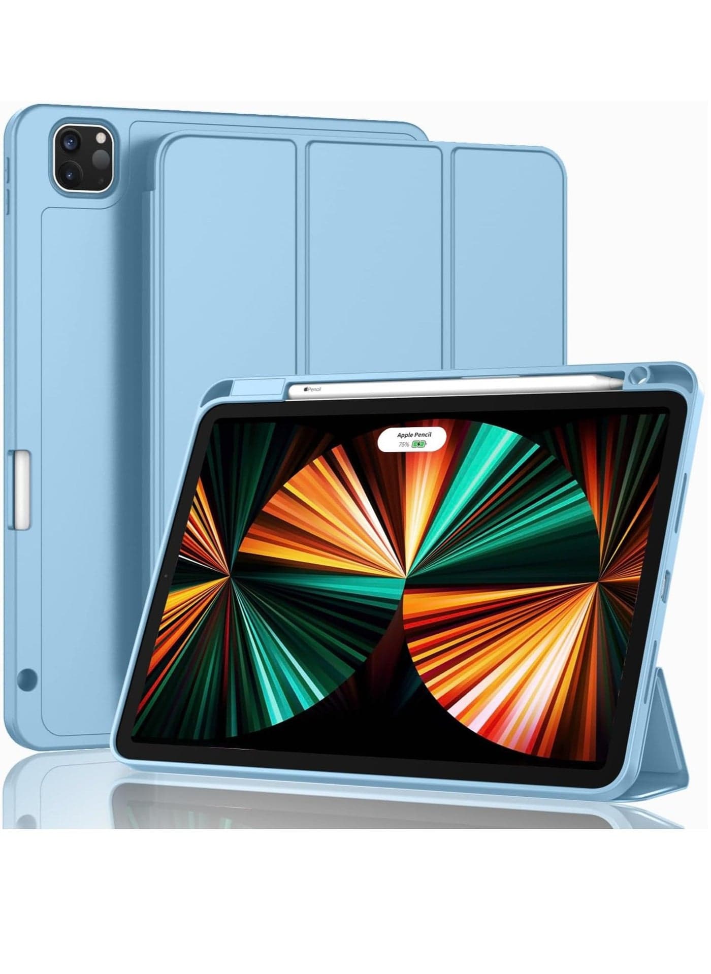 Silicon Clear Case for iPad Pro 12.9'' (5th Gen ) 2021, TPU Shockprooof Back Cover, Slim-Fit Protective Case for iPad Pro 12.9 inch 5th Generation, Supports Pencil 2nd Gen Charging, Transparent