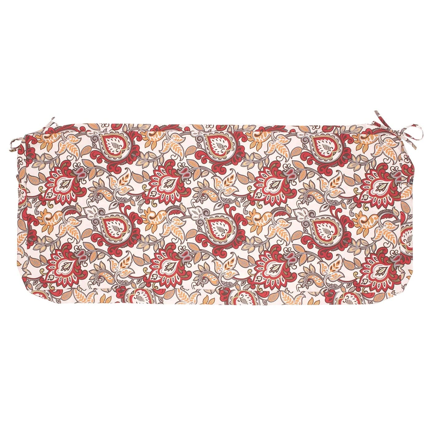 Magpie Fabrics Patio Bench Cushion Cover 45x18x3 Inch NO Insert Water Resistant Outdoor Loveseat Replacement Cover with Zipper Botanical Red Orange