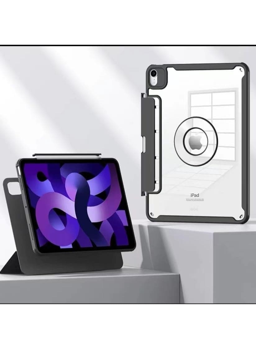Suitable for iPad 10 Case with Drawer Magnetic Pen Slot, Magnetic Swivel Detachable Tablet Case with Hibernate Wake Up Function