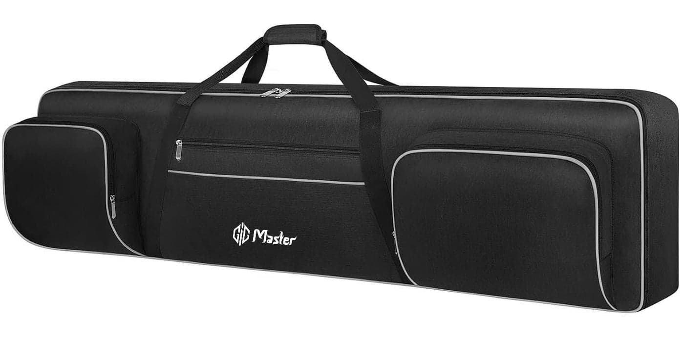 GIG Master Heavy Padded Keyboard Bag/Cover/Case for Yamaha P45, 88 Keys Digital Piano with Dust Cover & Double Pocket(Black & Grey)